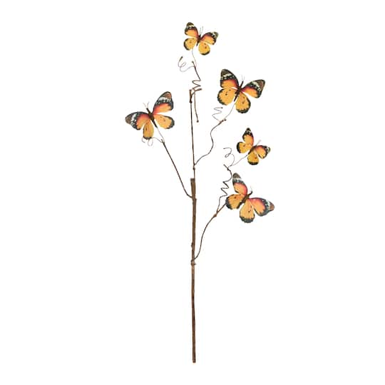 26.5" Orange & Black Butterfly Twig Sprays, 4ct.
